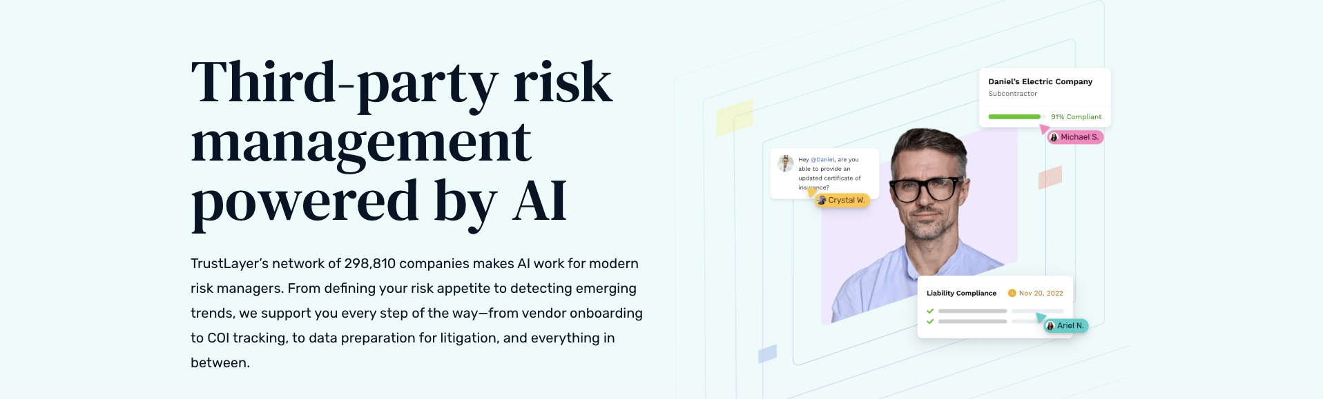 TrustLayer home page banner